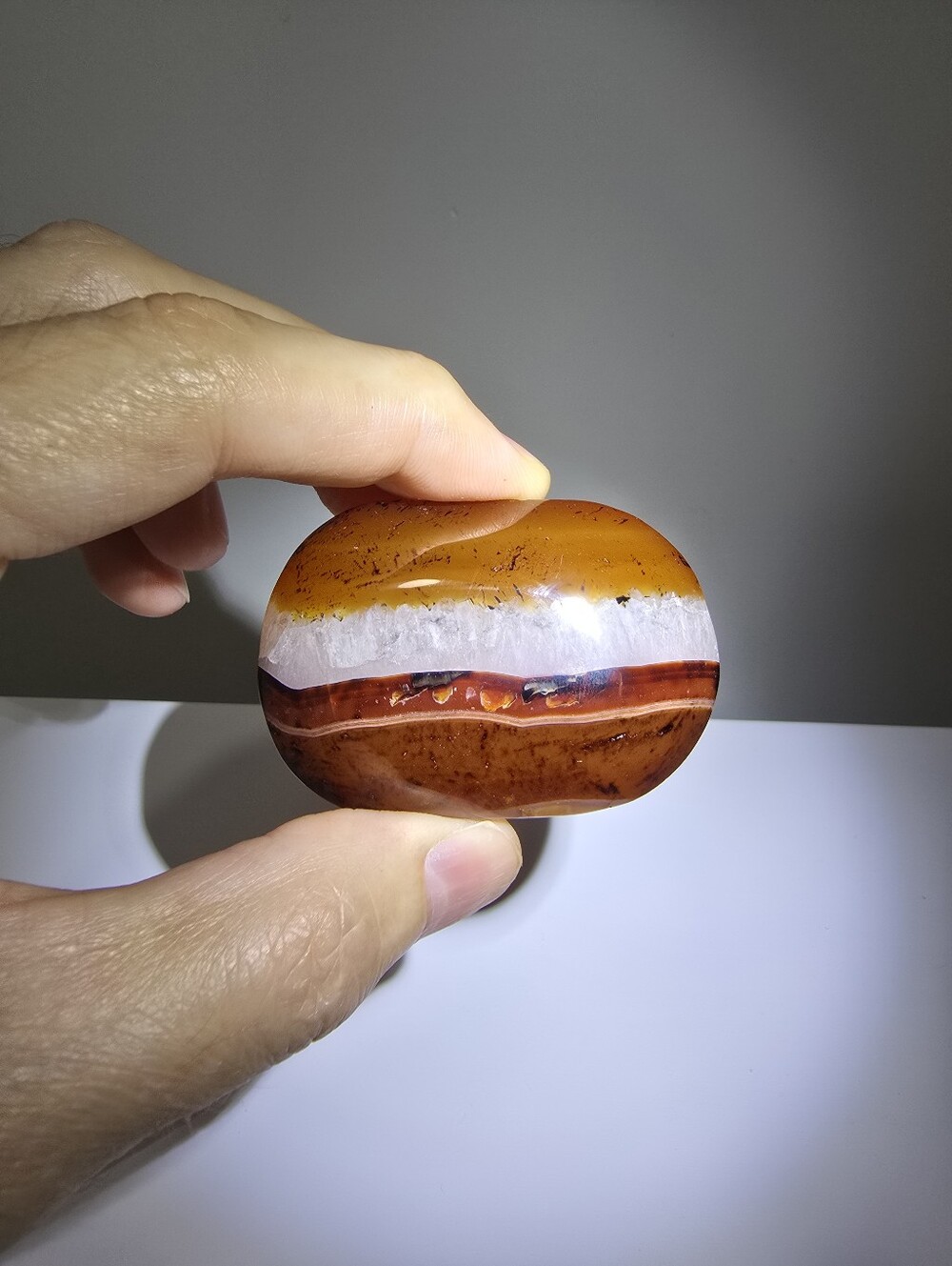 Banded Agate Crystal Palmstone #I